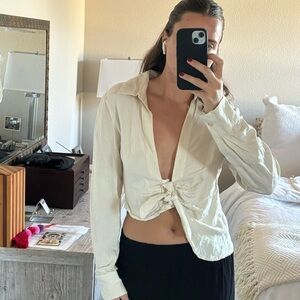 Lioness Ivory Tie-Front Blouse